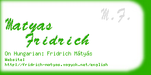 matyas fridrich business card