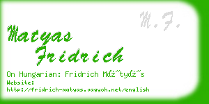 matyas fridrich business card